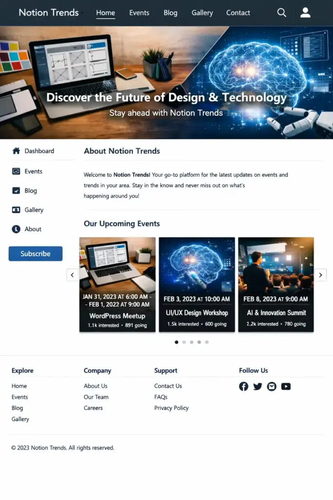 facebook event feed on wordpress website