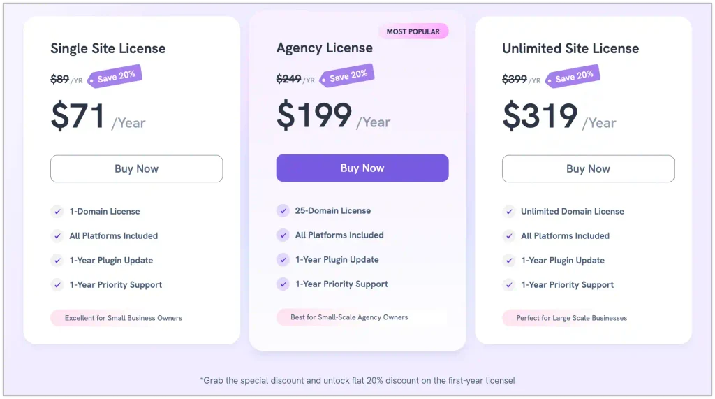 wp social ninja pricing