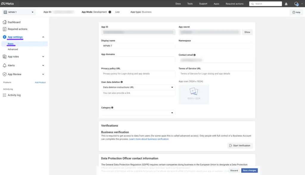 create app for event access token