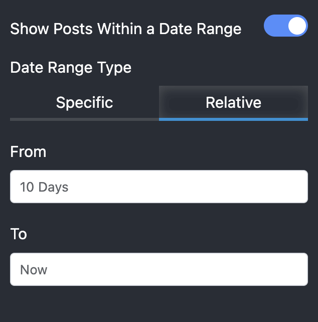 Relative Date Range