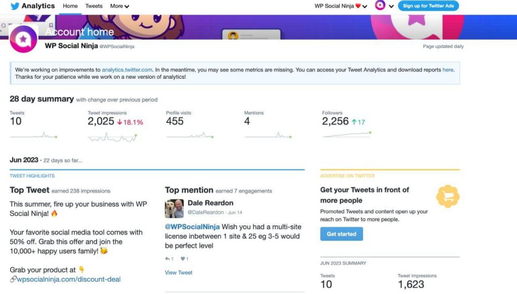 engagement on twitter dashboard