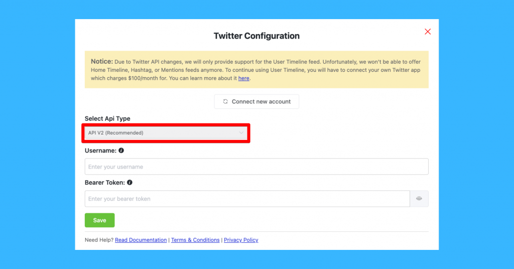 Custom Twitter API input