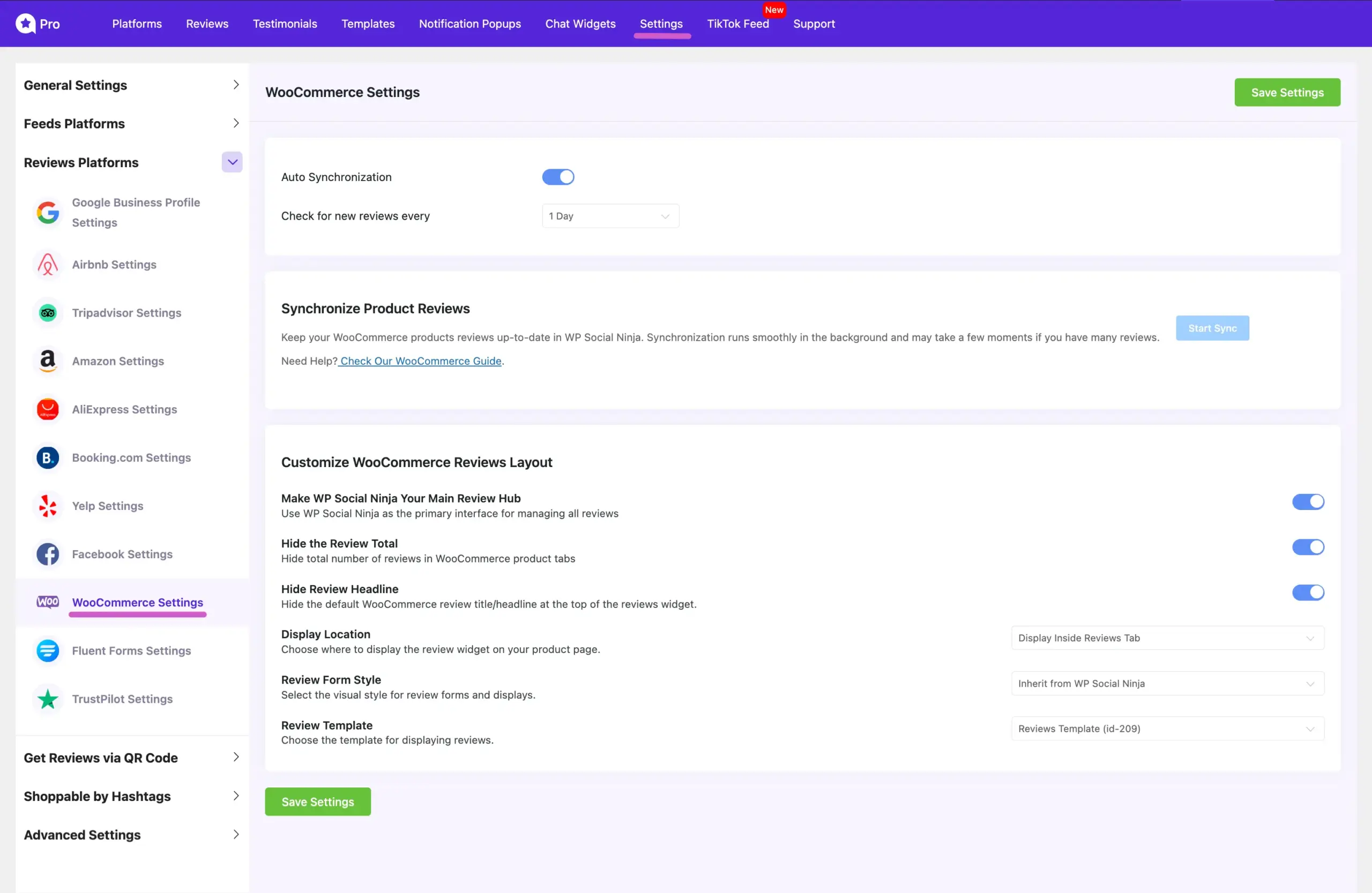 wp social ninja woocommerce settings