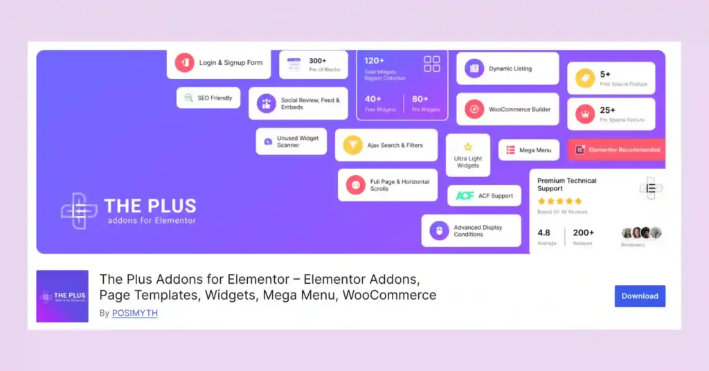 The plus addons for Elementor