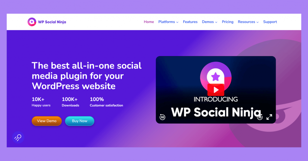 WP Social Ninja, an all-in-one social media plugin for WordPress.