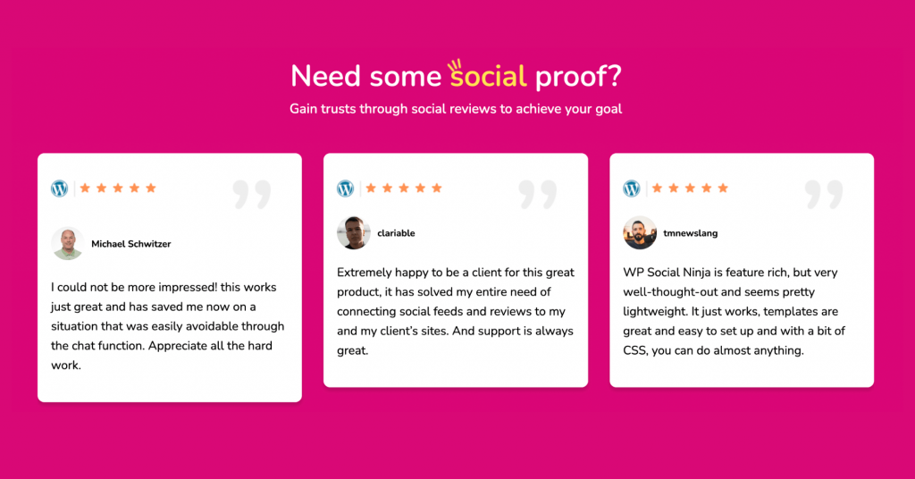 WP Social Ninja- Client's feedback
