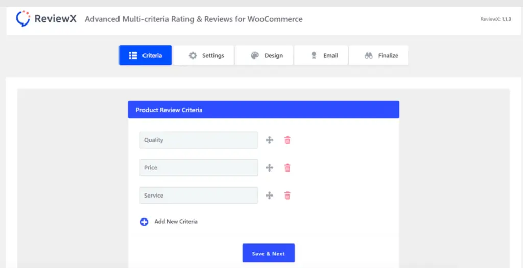 review criteria reviewx