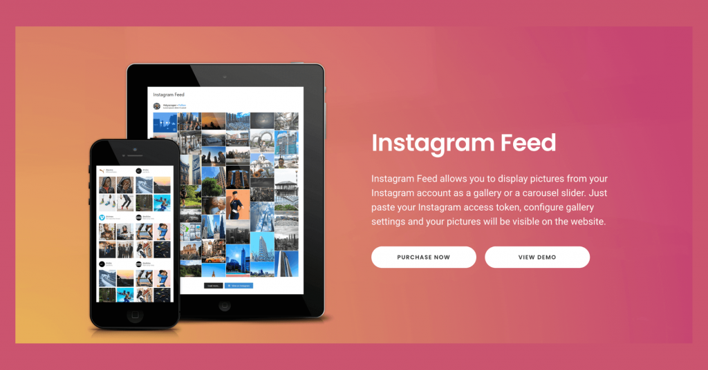 Social Feed Gallery, formerly known as Instagram Feed Gallery is an Instagram integrating plugin.
