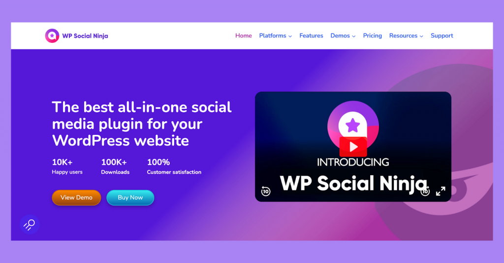 WP Social Ninja, an all-in-one social media plugin.