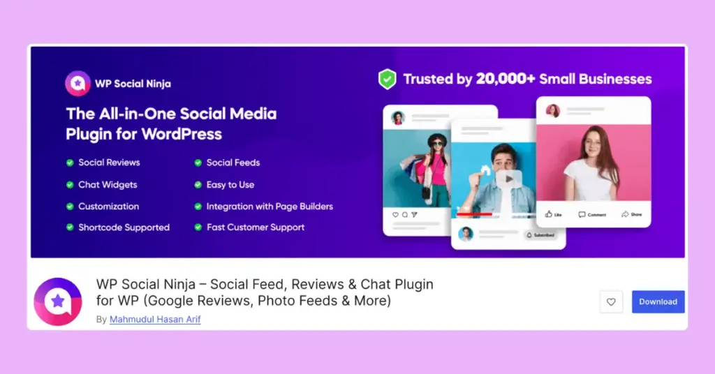 WP Social Ninja is the best WordPress plugin for testimonial advertising
