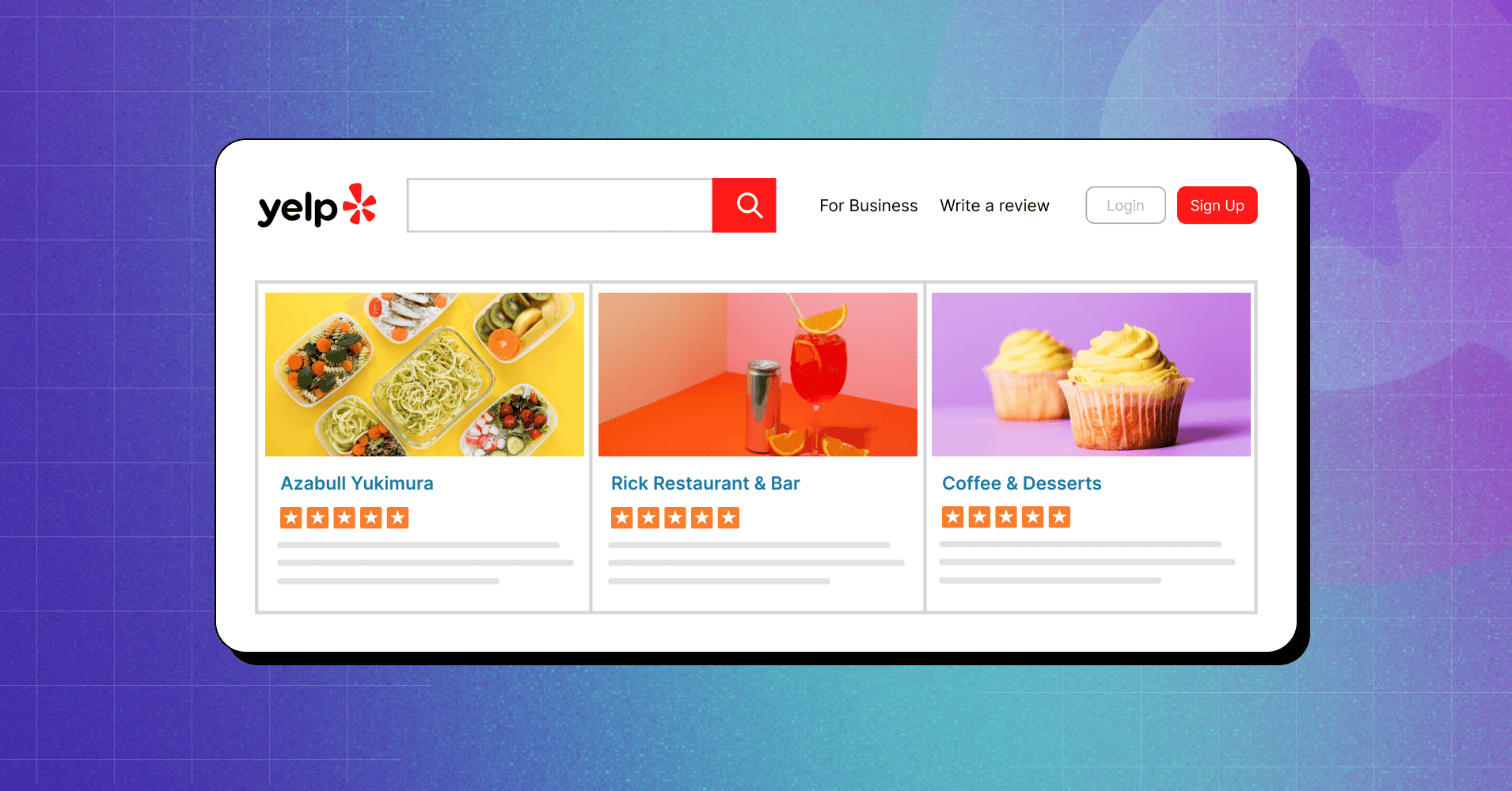 Yelp review template examples.