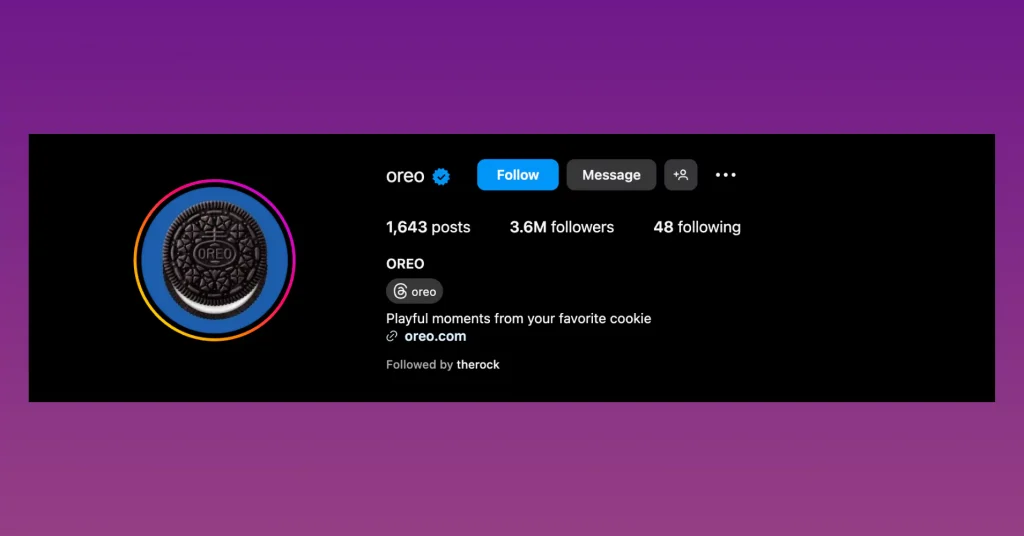 Optimized Instagram bio.