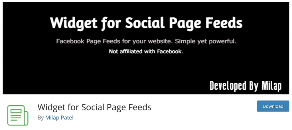 Widget for Social Page Feeds