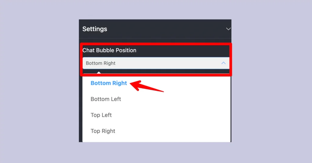 Chat Bubble Position