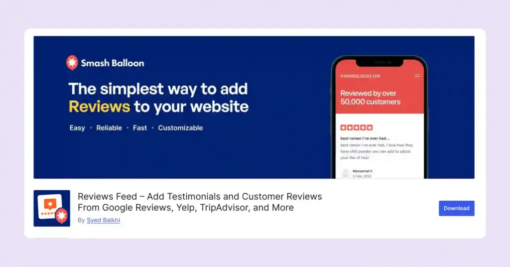 smash balloon reviews feed