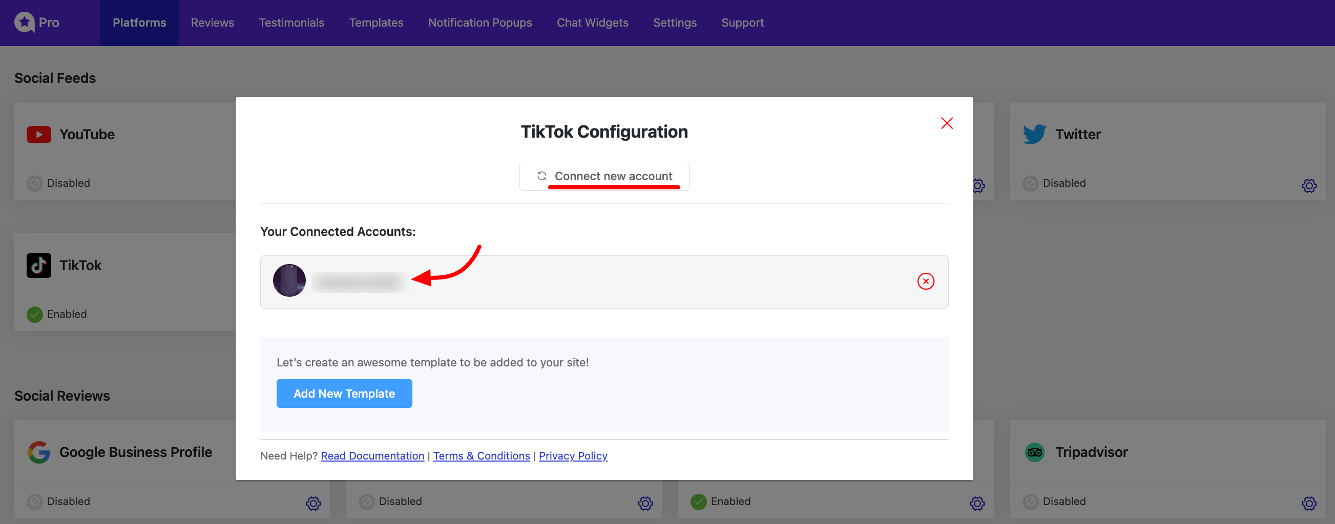 TikTok Connected Account 