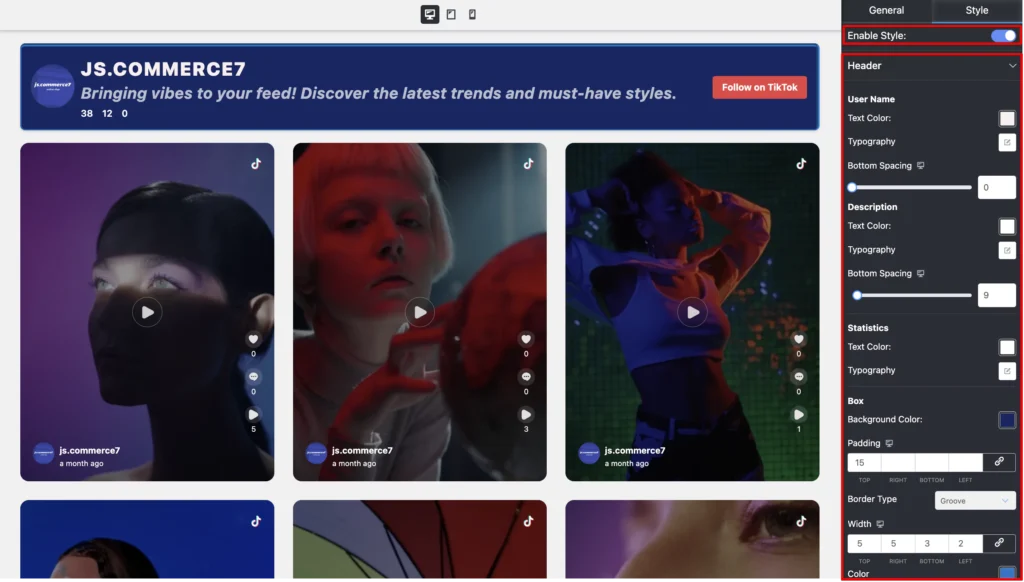 Style customization with Custom Feed for TikTok.