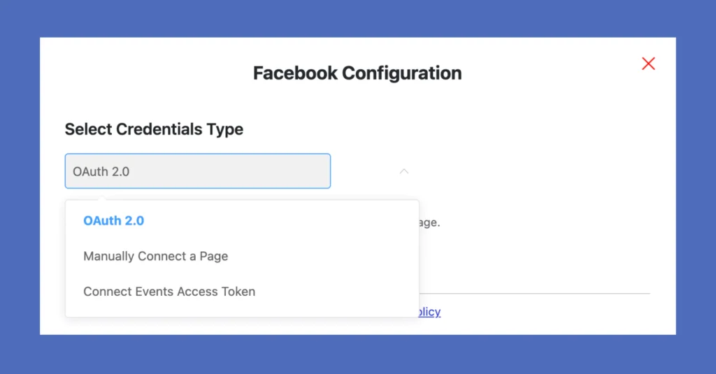 Facebook configuration