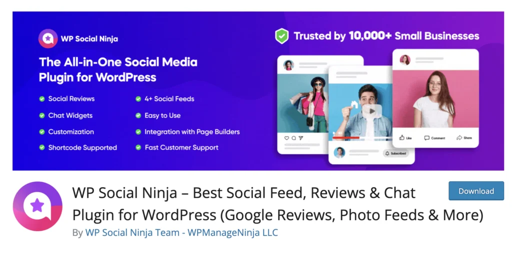 WP Social Ninja at WordPress directory.