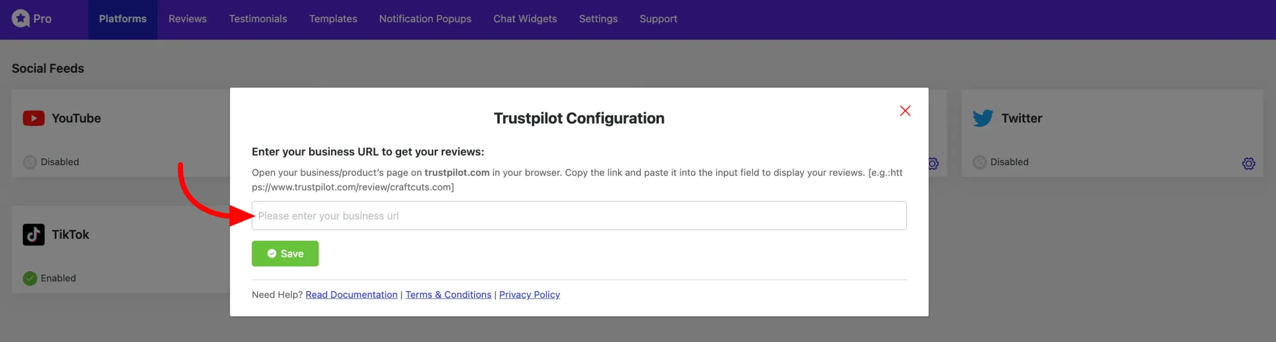 Trustpilot Configuration