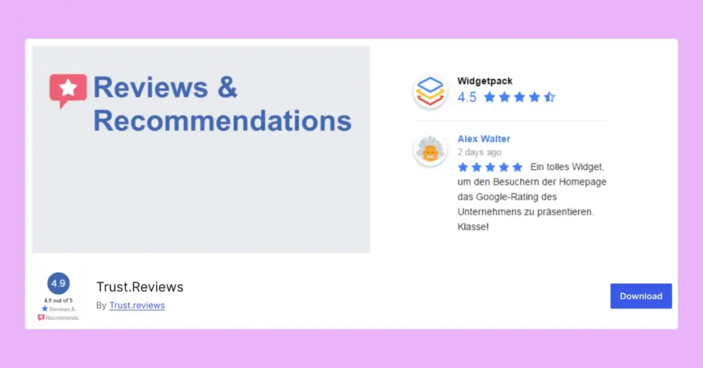 Trust.Reviews is a lightweight review aggregator tool for WordPress websites