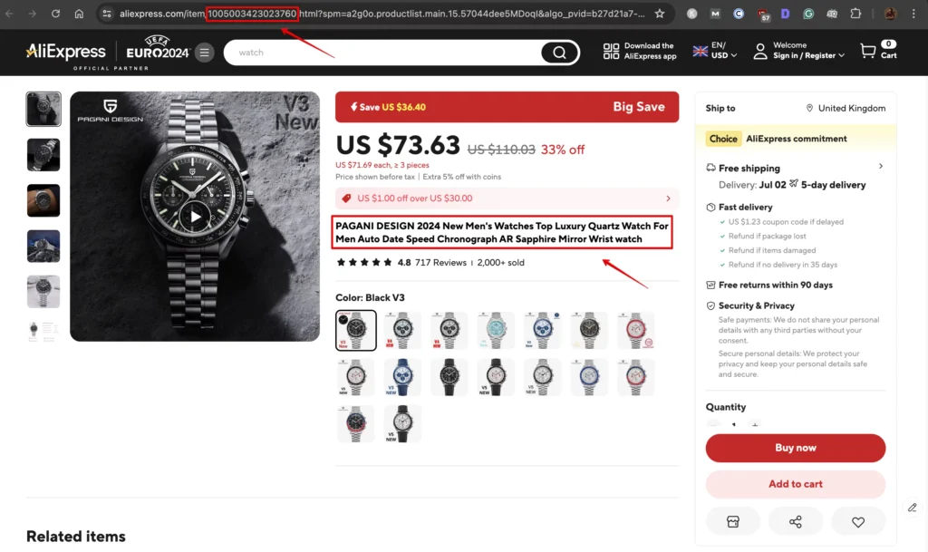 Product ID and name to add AliExpress reviews with WP Social Ninja