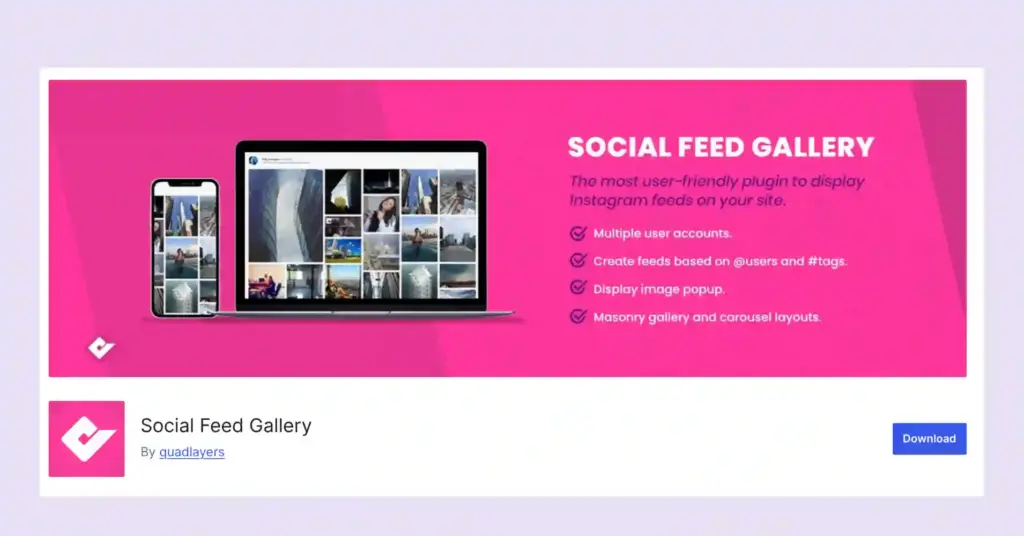 social feed gallery - social proof plugin