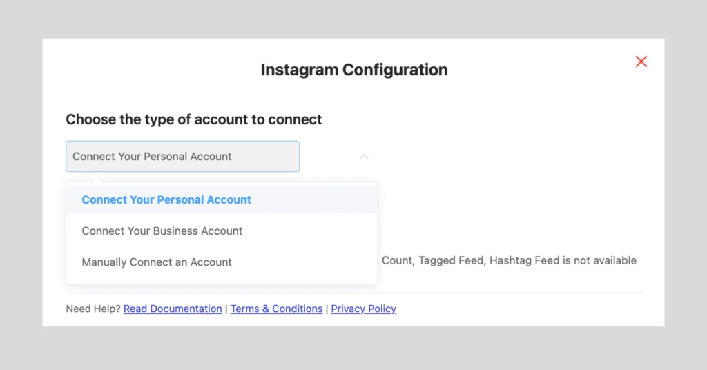 Configure Instagram account