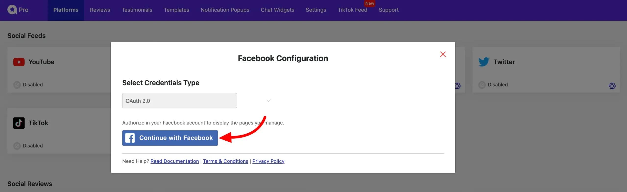 WP Social Ninja Facebook Configuration