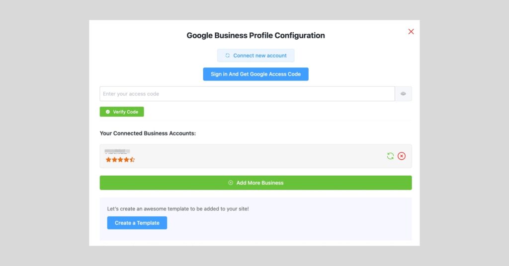 Configure Google business account