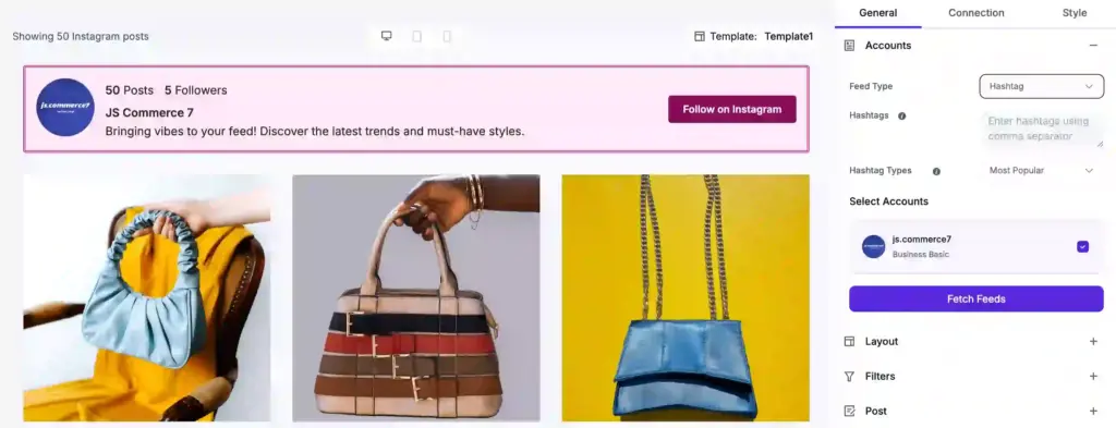 Hashtag feed by WP Social Ninja