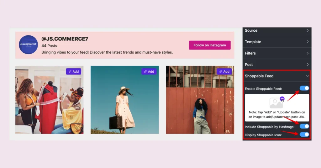 Enable Instagram shoppable feed