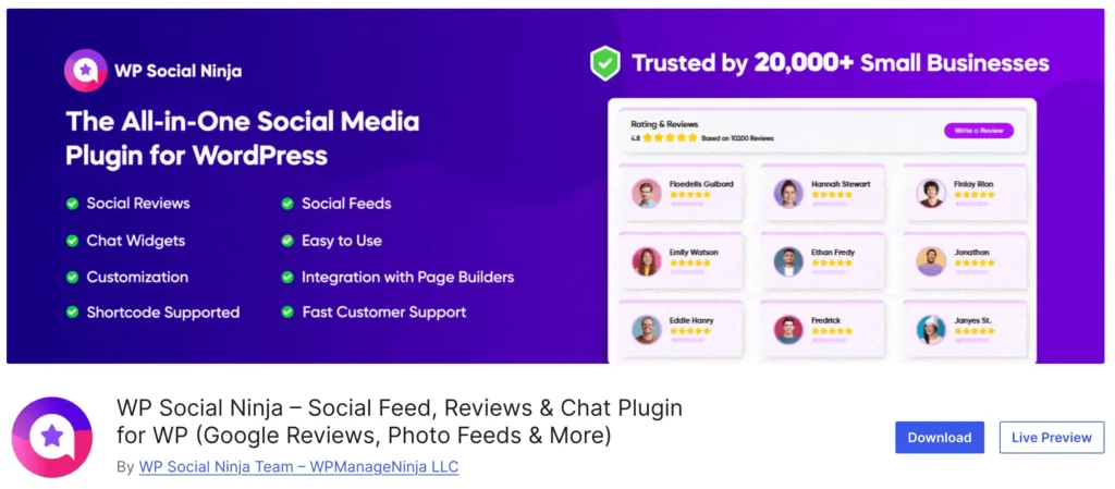 WP Social Ninja - WordPress social media plugin