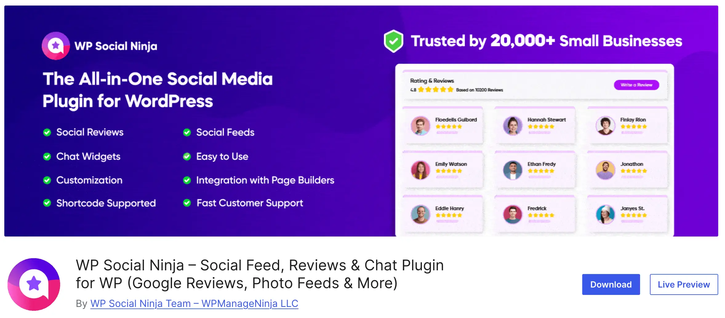 WP Social Ninja - WordPress social media plugin to add AliExpress reviews on any WordPress website