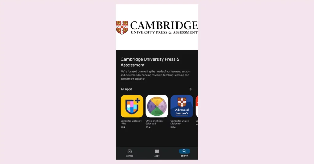 Learning apps launched by Cambridge University is ab ideal example of higher education marketing