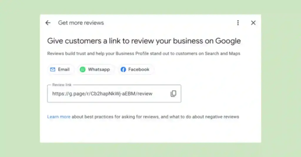 share your google review link