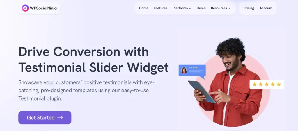 testimonial widget wp social ninja