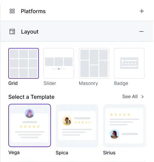 column slider settings