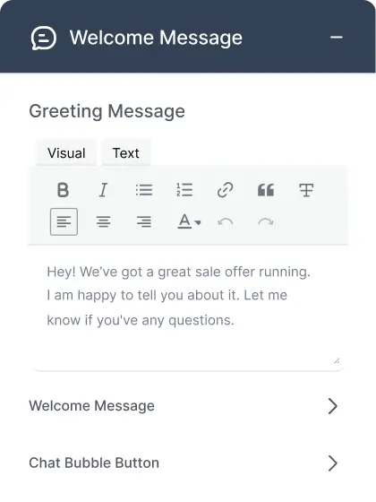 greet customers in your tone