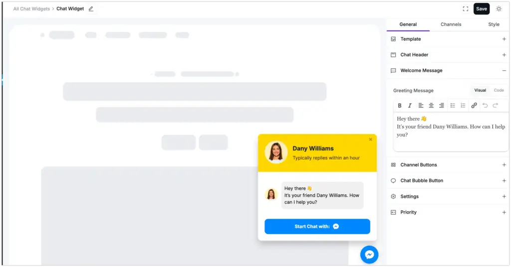personal chat widget