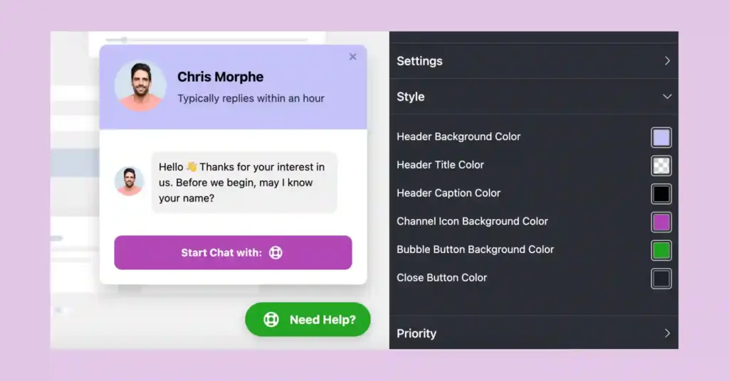 style your messenger chat box