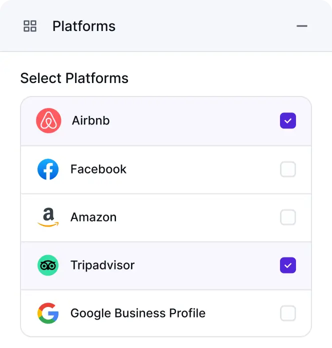 airbnb support multiple review platforms