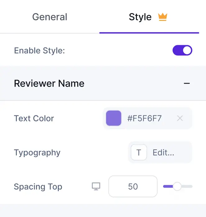 google review custom css