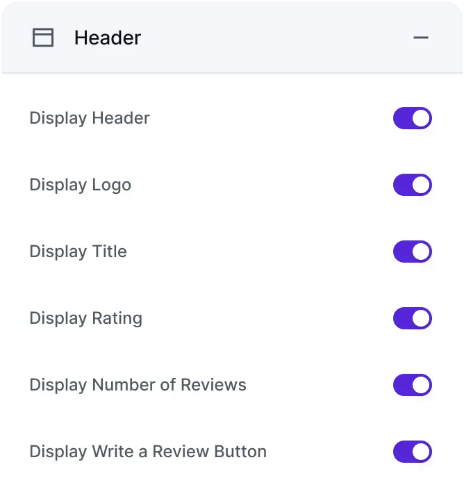 google review header setting