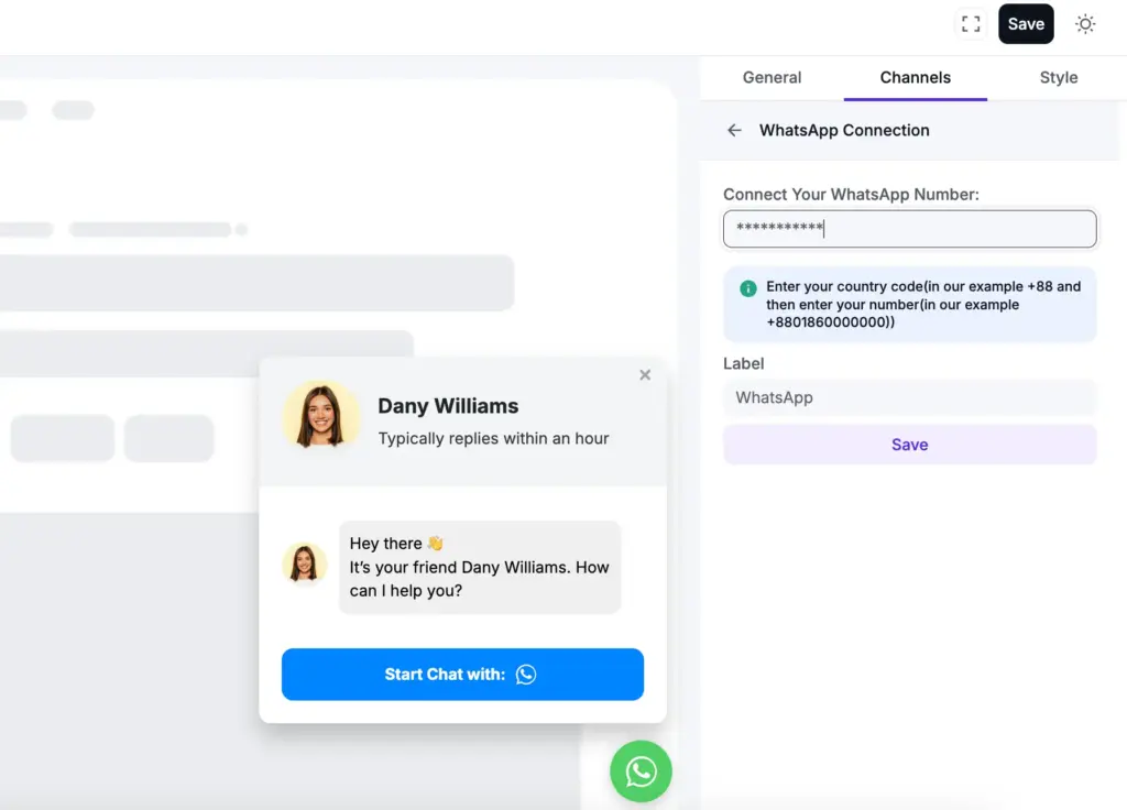 connect whatsaapp chat