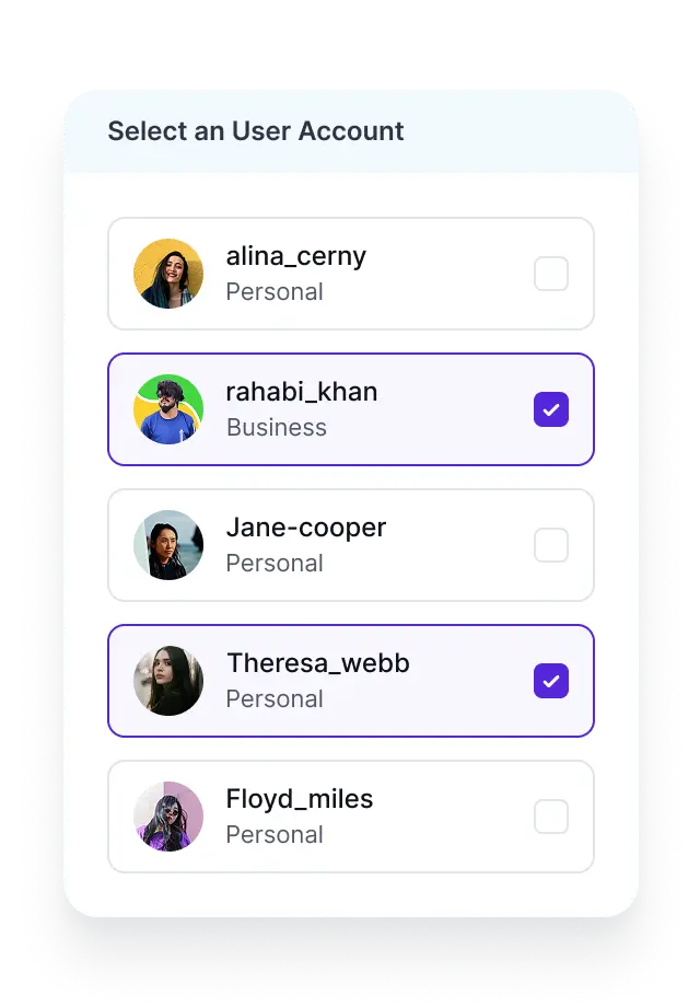 social feeds features multiple user account