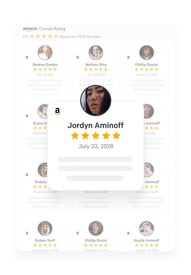 social reviews features display reviewer name & image