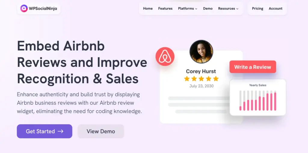 airbnb reviews wp social ninja