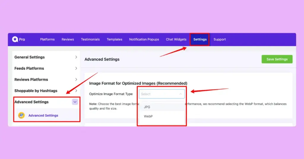 Available formats for optimized images