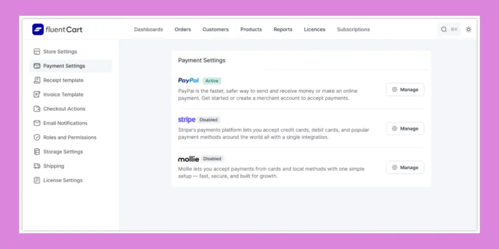 Checkout and payments